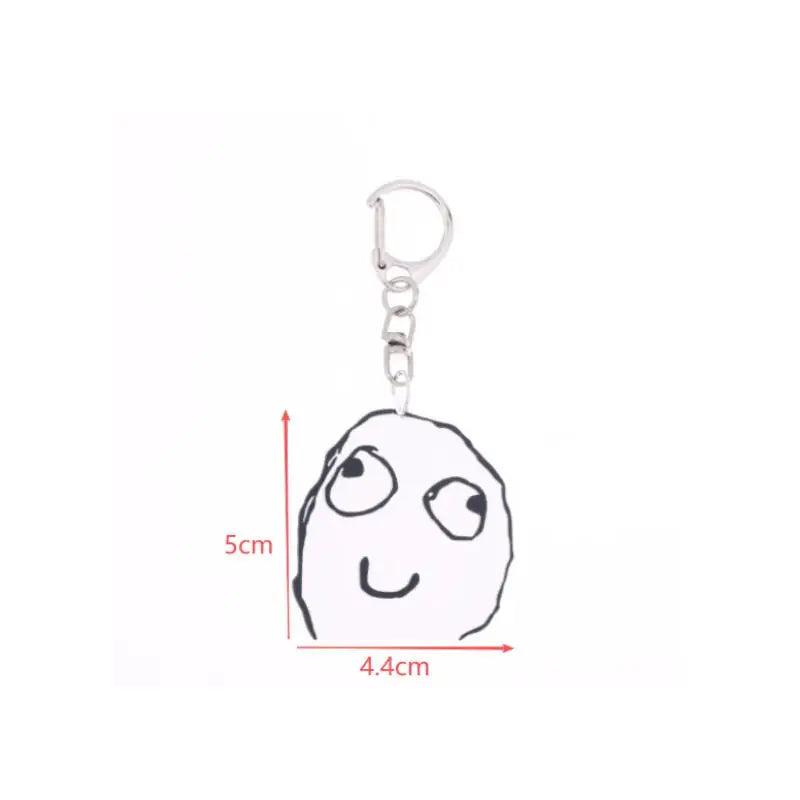 4Pcs Funny TrollFace Acrylic Keychain For Bag Haning Accessories Key Ring Pendant Jewelry Friends Gifts